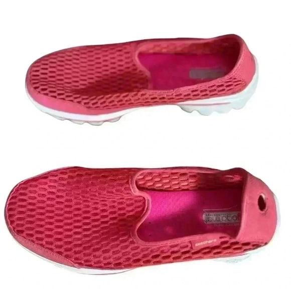 Skechers Goga Mat 8.5 Pink Mesh Athletic Shoes - Picture 4 of 10